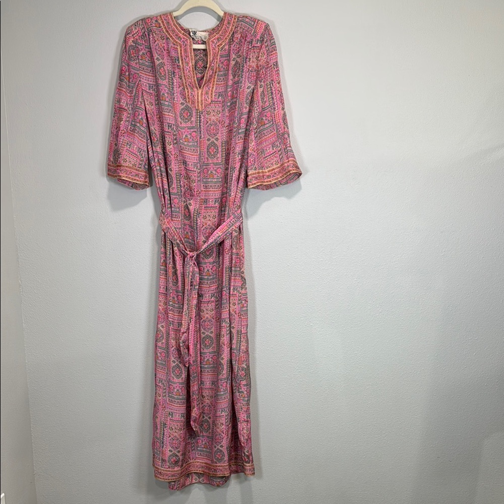 S.U.D.H.A. Silk pink dress kaftan‎ kimono